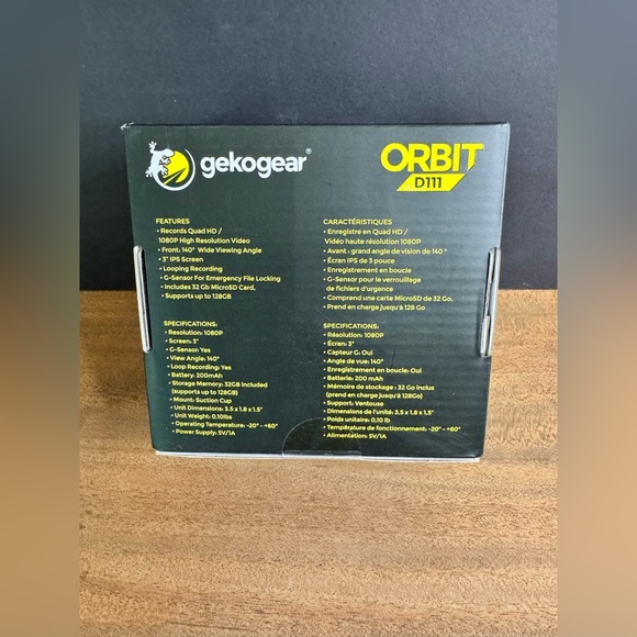 NIB GekoGear Orbit D111 1080p Reliable Dash Camera
3” Touch Screen Wide Angle - Picture 2 of 3